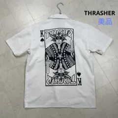 〈美品〉THRASHER スラッシャー【L】トランプ ワークシャツ 白 ホワイトのサムネイル