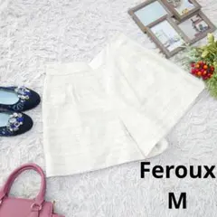 ♥Feroux♥ショートパンツ(M)ツイード柄/花柄レース/オンワード樫山