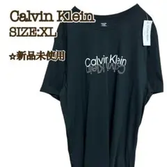 【新品】Calvin Klein カルバンクライン Tシャツ XL黒 ミラーロゴ
