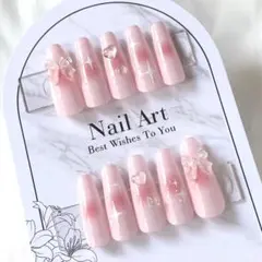 現品セール】ネイルチップ♡ピンク 量産型地雷韓国ワンホンイニシャル