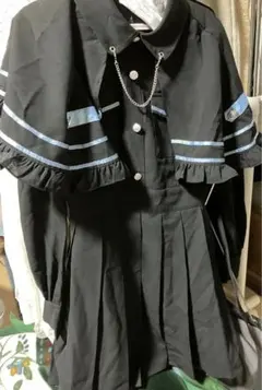 Jamieエーエヌケー　ミリタリーケープワンピース　ブルー