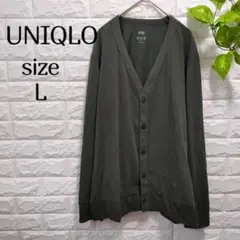 【ユニクロ】 カーディガン L カーキ色 エアリズム UVカット トップス 長袖