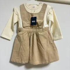 BREEZE ベージュ ワンピース 90 肩フリル　長袖　重ね着風　春　秋