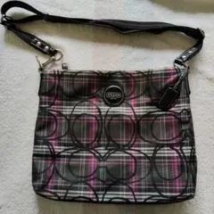 COACH チェック柄 ショルダーバッグ