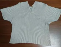 UNIQLO ベージュ半袖ニット Lサイズ 綿100%