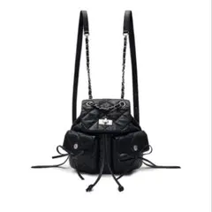 DOUBLE POCKET QUILTING MINI BACKPACK IN