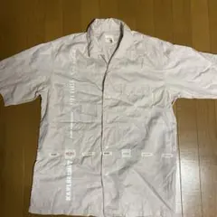 カールヘルム 半袖オープンカラーシャツ Lサイズ ベージュ　ワッペンのサムネイル