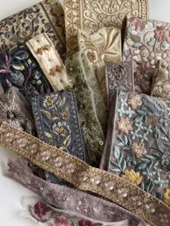 ト*子様 インド刺繍リボン　はぎれ　40㎝以下アソート