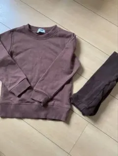 【お遊戯会用】トレーナーとタイツ セット 110cm 茶色 ブラウン