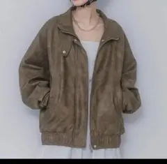 JEANASIS ジーナシス VレザーBIGブルゾン ブラウン