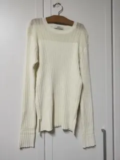FOVL アイボリー リブ編み長袖セーター　　新品未使用　匿名配送