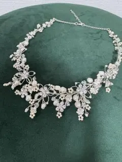 最終値下げ★美品★エメ 花とビジュー ブライダルネックレス パール ネックレス