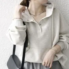 SHIPS any USAコットン裏起毛フーディールーズプルオーバー