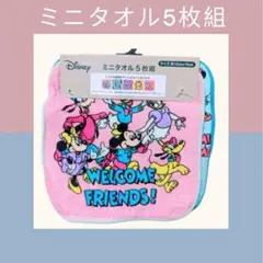 Disney　ミニタオル　5枚組セット　ディズニー　ハンカチ　ミッキー　ミニー