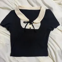 SHEIN 襟付き Tシャツ リボンのサムネイル