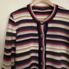 MACPHEE ストライプ カーディガン サイズ2 ウールカシミア