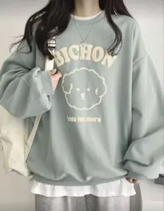 ドロップショルダー オーバーサイズプルオーバー、長袖トップス、スウェットシャツ