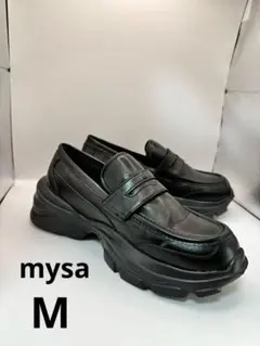 極美品 mysa 厚底ローファー 黒 M タンクソール 軽量のサムネイル