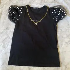 ドット柄パフスリーブTシャツ　140