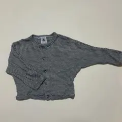 【Petit Bateau】 ストライプ カーディガン 12M