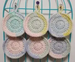 アクリルたわし (少し厚め)　６枚セット19　エコたわし