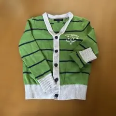 TOMMY HILFIGER 緑 ストライプ カーディガン S