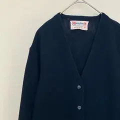 【Munsingwear】マンシングウェア カーディガン M ネイビー 刺繍ロゴのサムネイル
