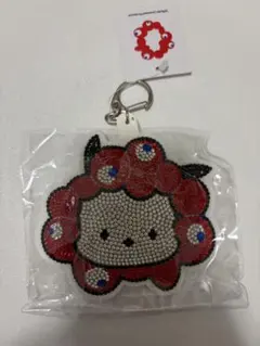 ポチャッコ　ミャクミャク　キラキラレザーキーホルダー