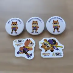 世界陸上　RikuOne 缶バッジ3個とステッカー2枚セット