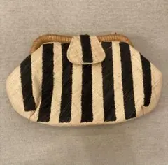 Larone ストライプ柄 かごバッグ ショルダーバッグ クラッチバッグ