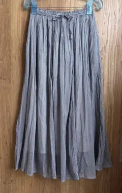 chocol raffine robe ストライプ フレアロングスカート 紺×白