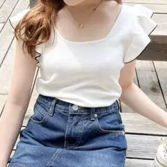【MIIA】ラッフルフリルニット