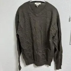 一点物　MERONA メリノウール 長袖セーター 【M】オリーブグリーン