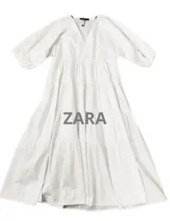 即購入OK‼️ZARA ホワイトティアードマキシワンピース　ドレス　未使用新品XS