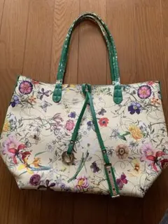 花柄 トートバッグ タック入りバッグ