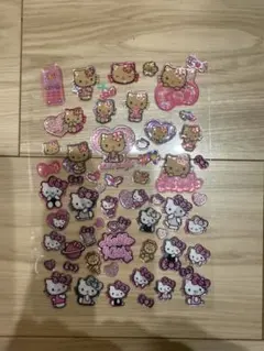 日焼けキティ＆ヒョウ柄キティ2枚セット　エポキシシール