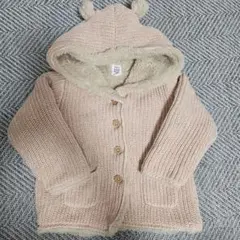 18-24months baby gap くま耳ボアカーディガン ピンク