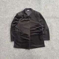 レトロ ジャケット コーデュロイ風 ブラック XL
