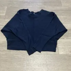 coca ネイビー 長袖 リブニット トップス M
