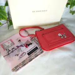 新品未使用 BURBERRY バーバリー 犬刺繍ポーチ&大判ハンカチセット♪