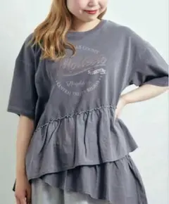 【完売商品】サマンサモスモス ピグメント加工ドッキングロゴプリントTシャツ