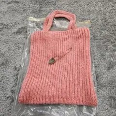 値下げ！ベイピー　BAPY　ニットトートバッグ　ピン付き　ピンク　美品