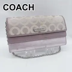 COACH コーチ キャンバス×レザー シグネチャー ダブルフラップ 長財布