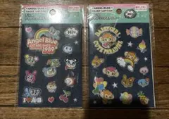 エンジェルブルー デニムファブリックステッカー 2点セット