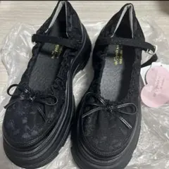 しまむら　青木美沙子　厚底　スニーカー　ロリータ　LL　ブラック