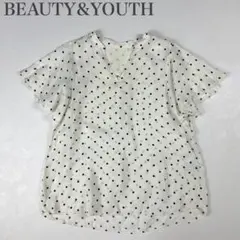 ビューティアンドユース 美品 キュプラスキッパーフレアスリーブブラウス ドット柄のサムネイル