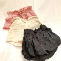 ベビー 女の子 ショート パンツ 半ズボン ピンク ブラック ホワイト 可愛い