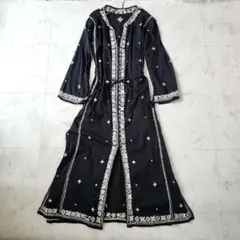 【レア美品】wa...lance** 刺繍 インド綿　ロングシャツワンピースのサムネイル