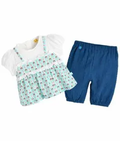 美品【モイモルン】セットアップ　ピコフリルトップス＆パンツ　90cm