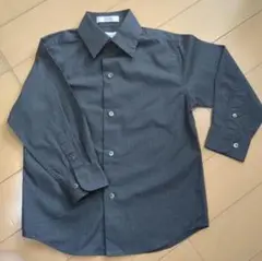 Calvin Klein ダークグレー ストライプ 長袖シャツ